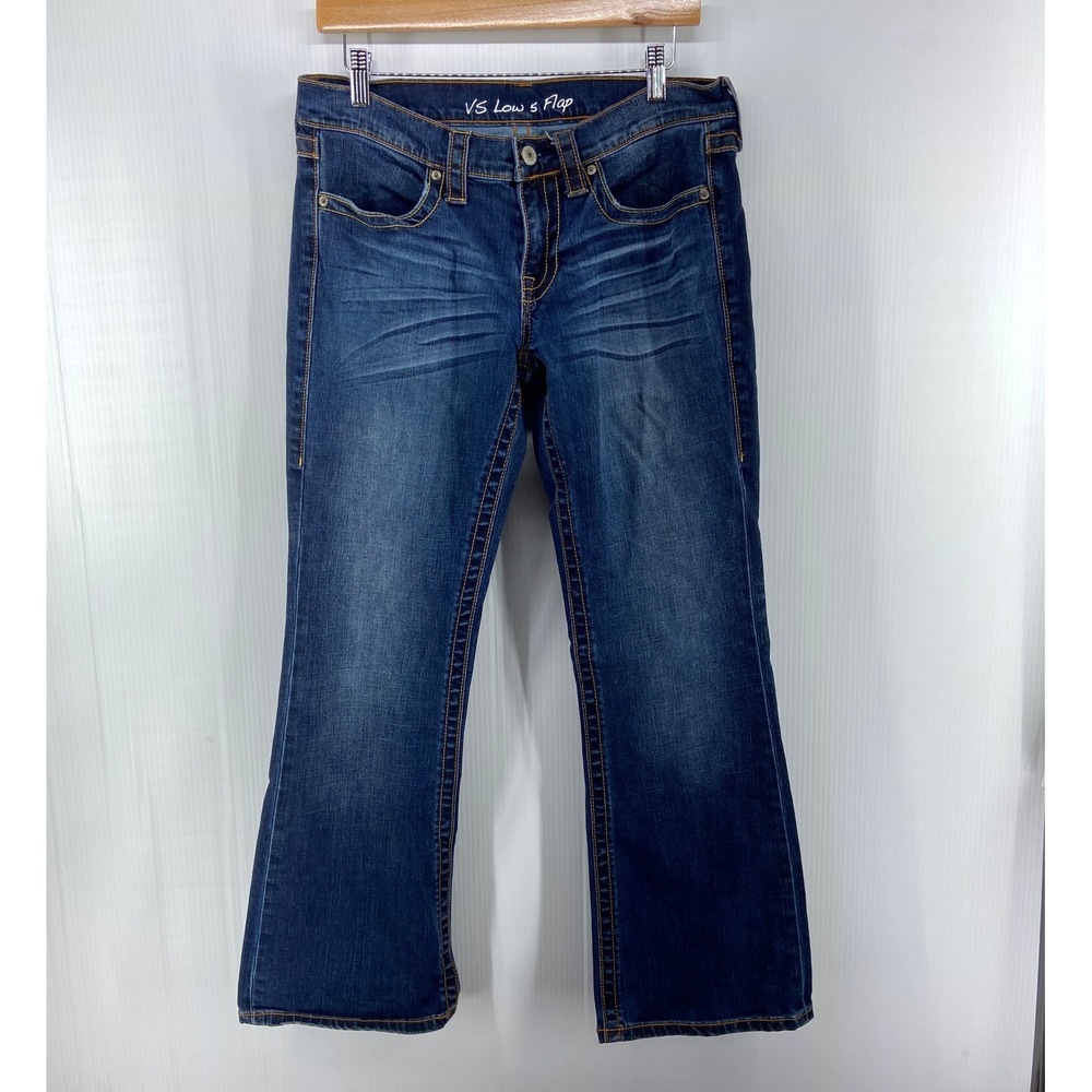 London Jean Victorias Secret VS Low 5 Flap Blue Denim Boot Cut Jeans Womens 8